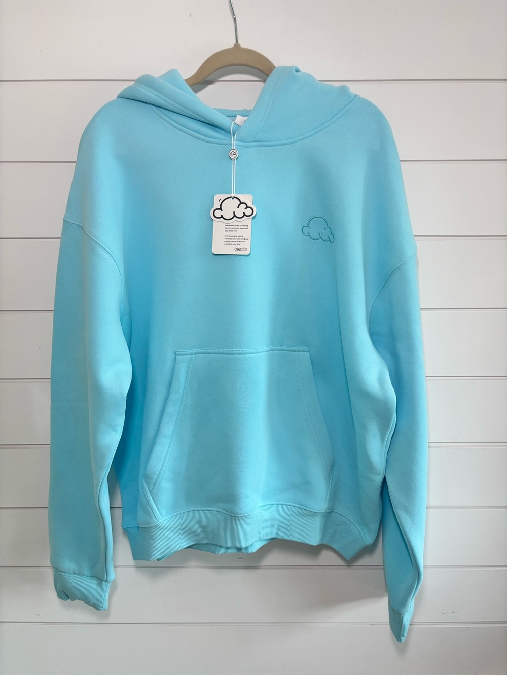 Cloud Nine Pastel Cloud Hoodie Ice Blue Anxiety  Hoodie size L